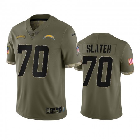 Herren Los Angeles Chargers Trikot Rashawn Slater 70 2022 Salute To Service Olive
